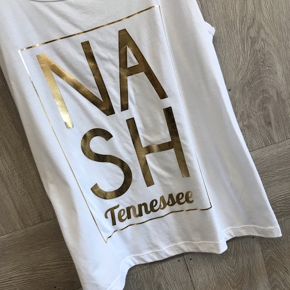 White Gold Nash Tennessee Tank Top BB105 - Picture 2 of 7